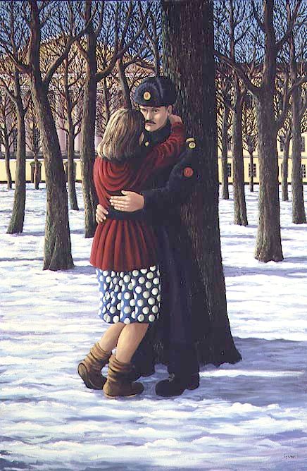 Lovers Outside The Admiralty, St. Petersburg by Liz Wright, 1990